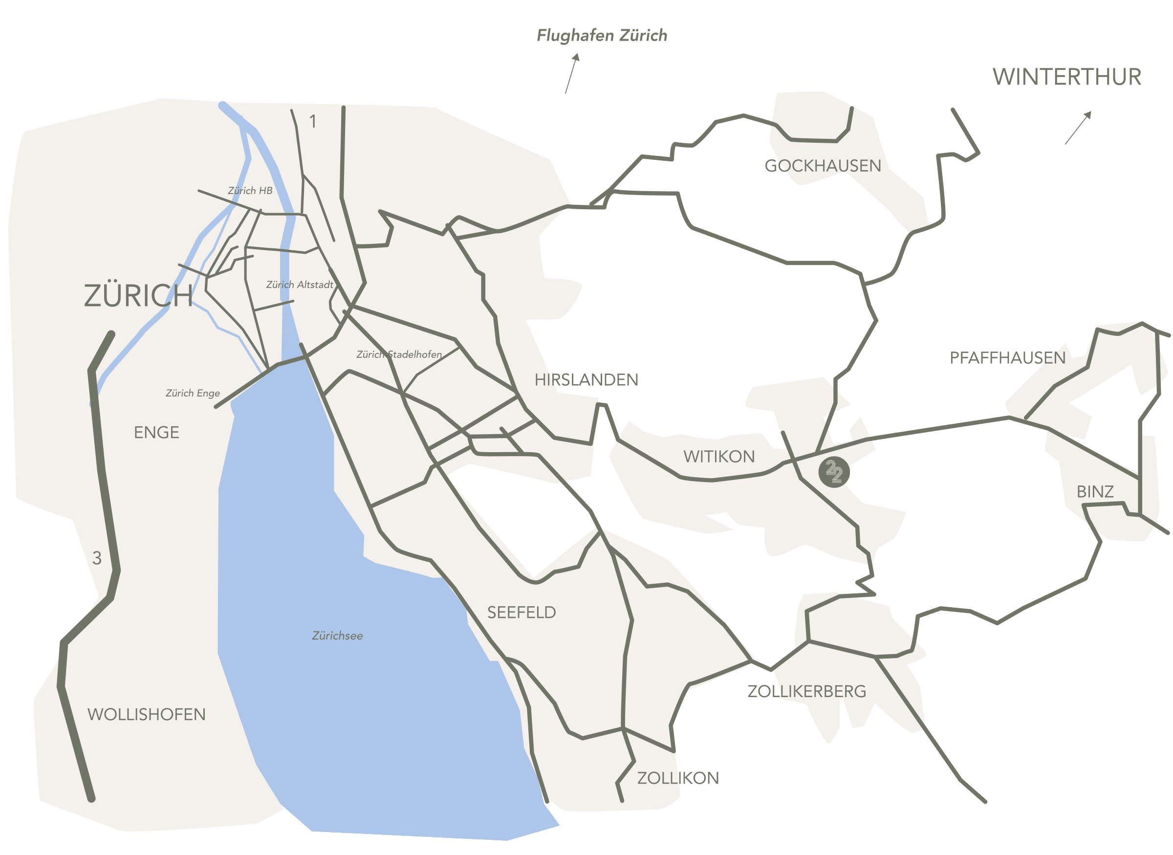 Karte Makrolage Zürich
